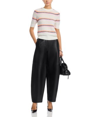 Textured Puffed-Sleeve Sweater