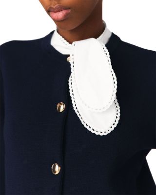 Detachable Embroidered Collar Cardigan