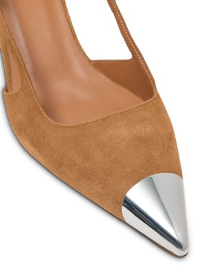 Women's Metallic Toe Suede Pumps