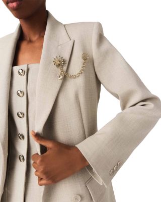 Suit Jacket with Brooch