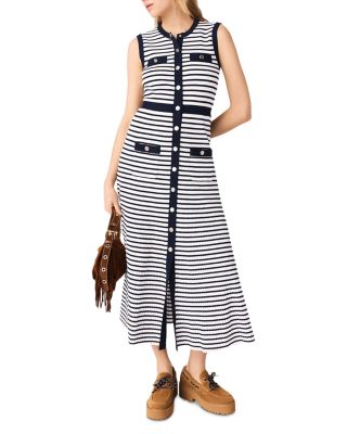 Breton Stripe Knit Maxi Dress