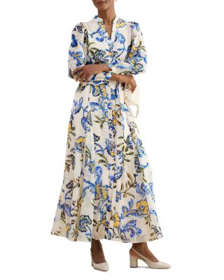 Shanice Floral Tie Waist Shirt Dress