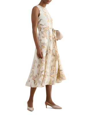 Uma Paisley Tie Waist Dress