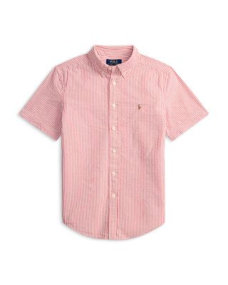 Boys' Striped Cotton Seersucker Shirt - Big Kid