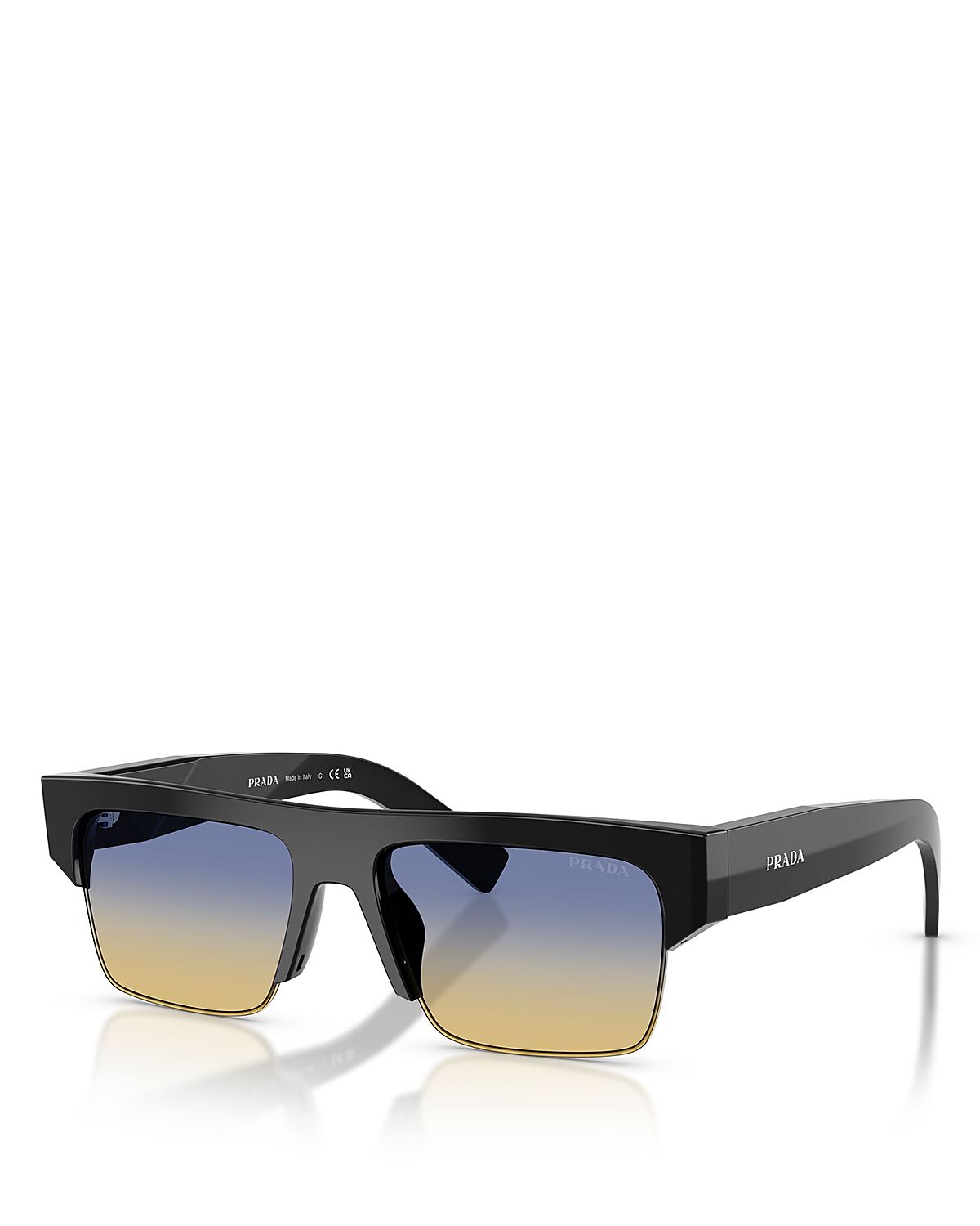 Prada Pr Rectangular Sunglasses, 55mm