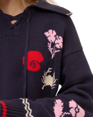 Seascape Motif Sweater