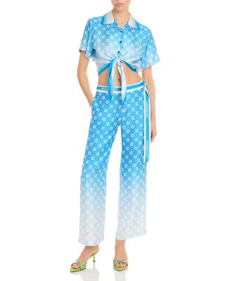 Silk Cropped Knotted Shirt