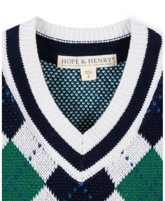 Boys' Organic V-Neck Argyle Sweater Vest - Baby, Little Kid, Big Kid