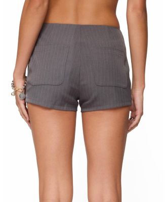 Riya Pinstripe Tailored Micro Shorts