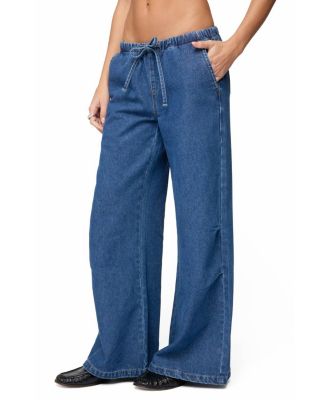  Vicky Tie Waist Low Rise Baggy Jeans