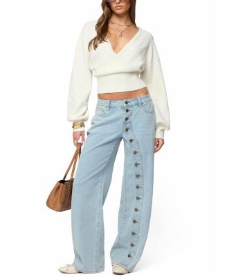  Adison Button Low Rise Baggy Jeans