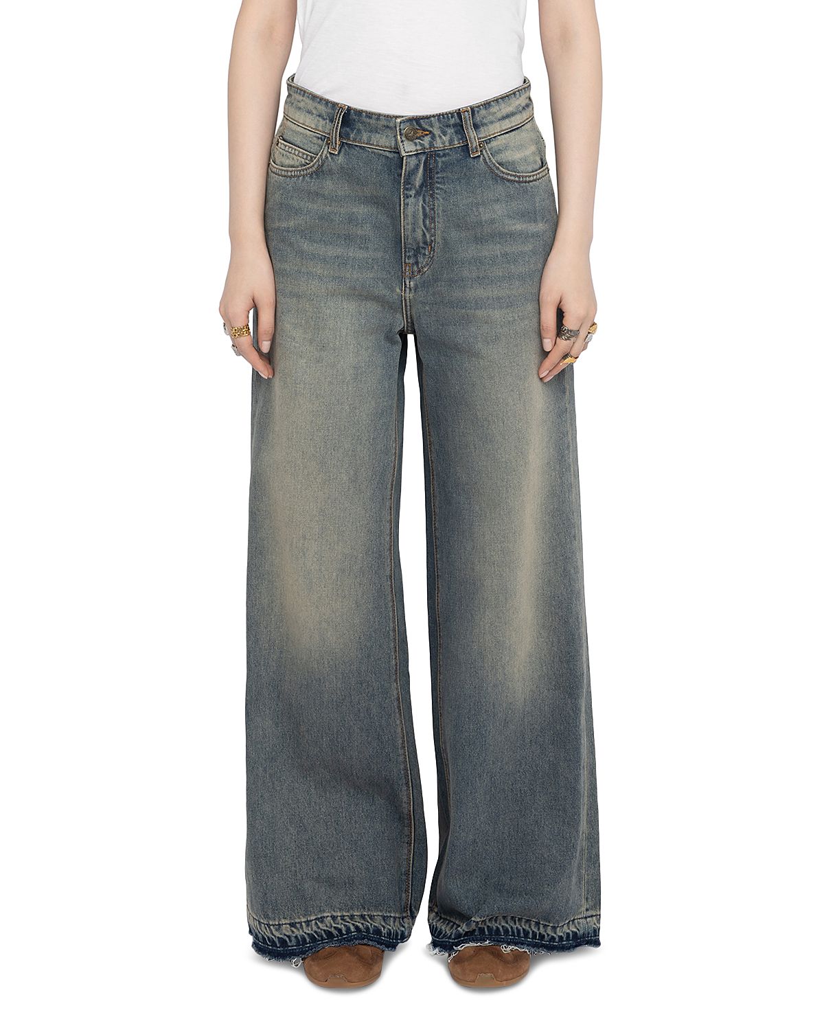 Zadig & Voltaire Eli High Rise Wide Leg Jeans