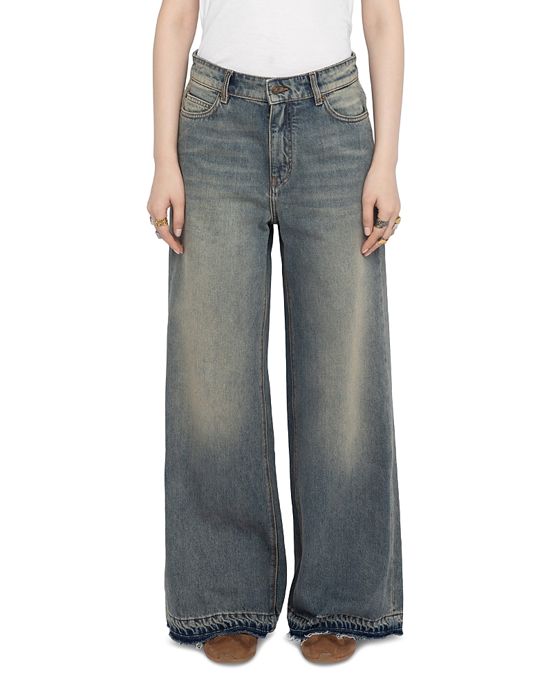 Zadig & Voltaire Eli High Rise Wide Leg Jeans in Light Blue