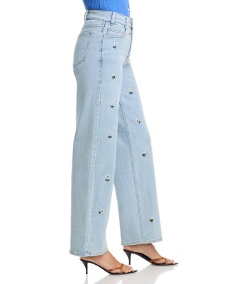 Staria Daisy High Rise Wide Leg Jeans in Daisy Light Blue
