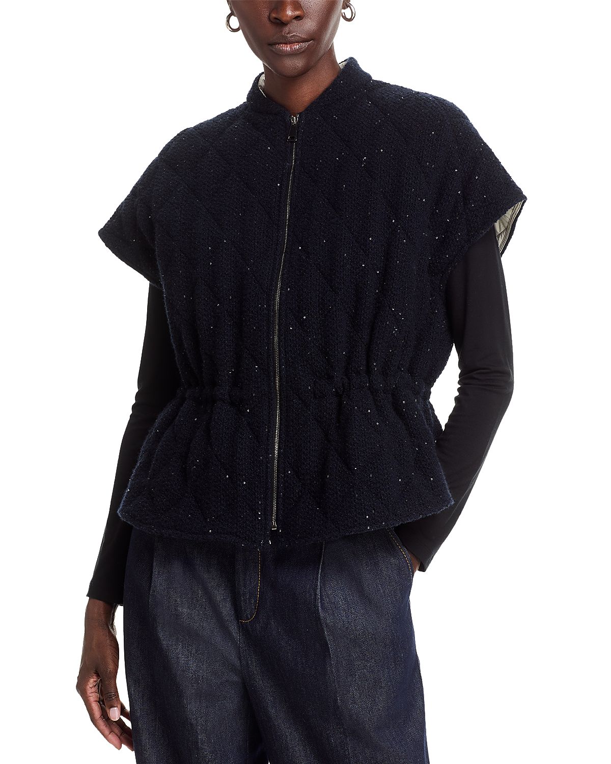 Fabiana Filippi Diamond Quilted Sequin Platinum Over