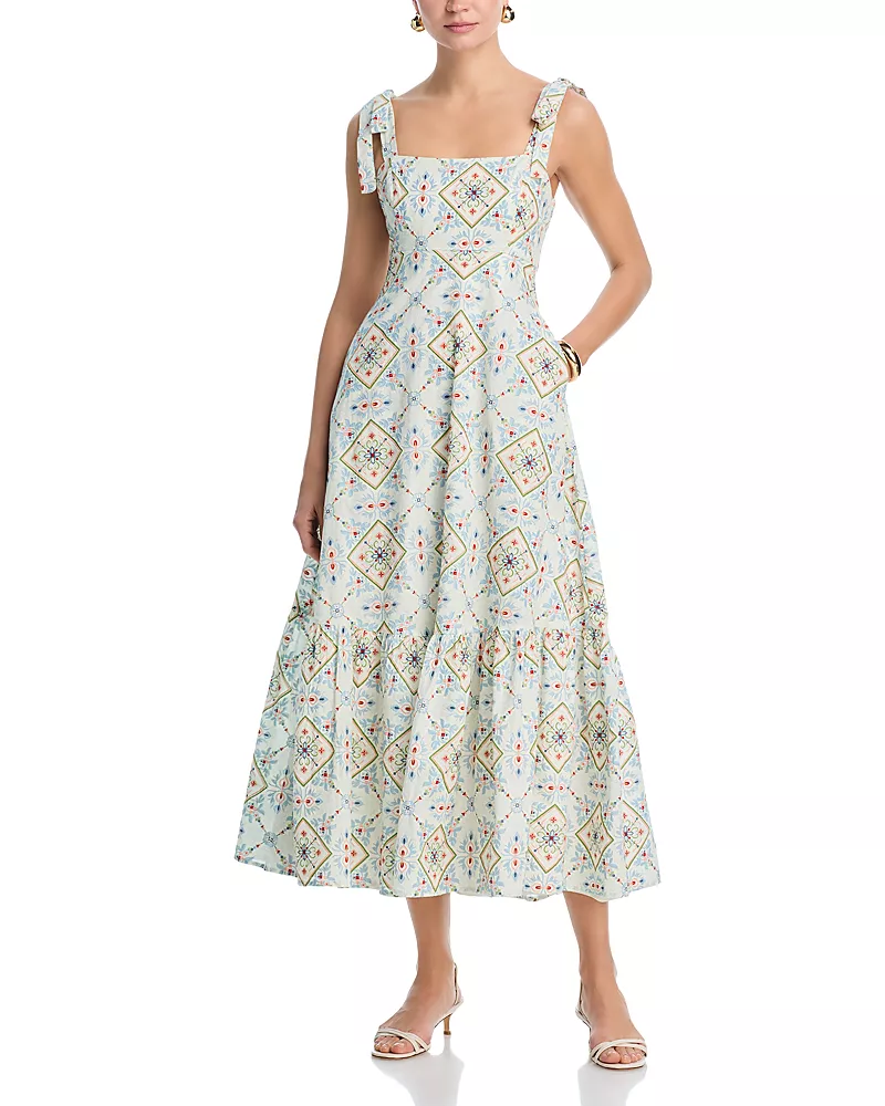 Aqua Tile Midi Dress - Exclusive