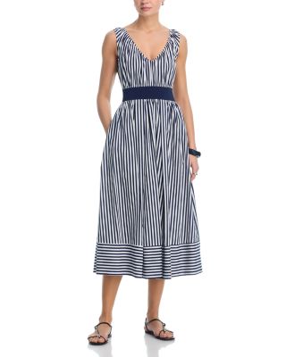 Stripe Popline Knit Tank Midi Dress - Exclusive
