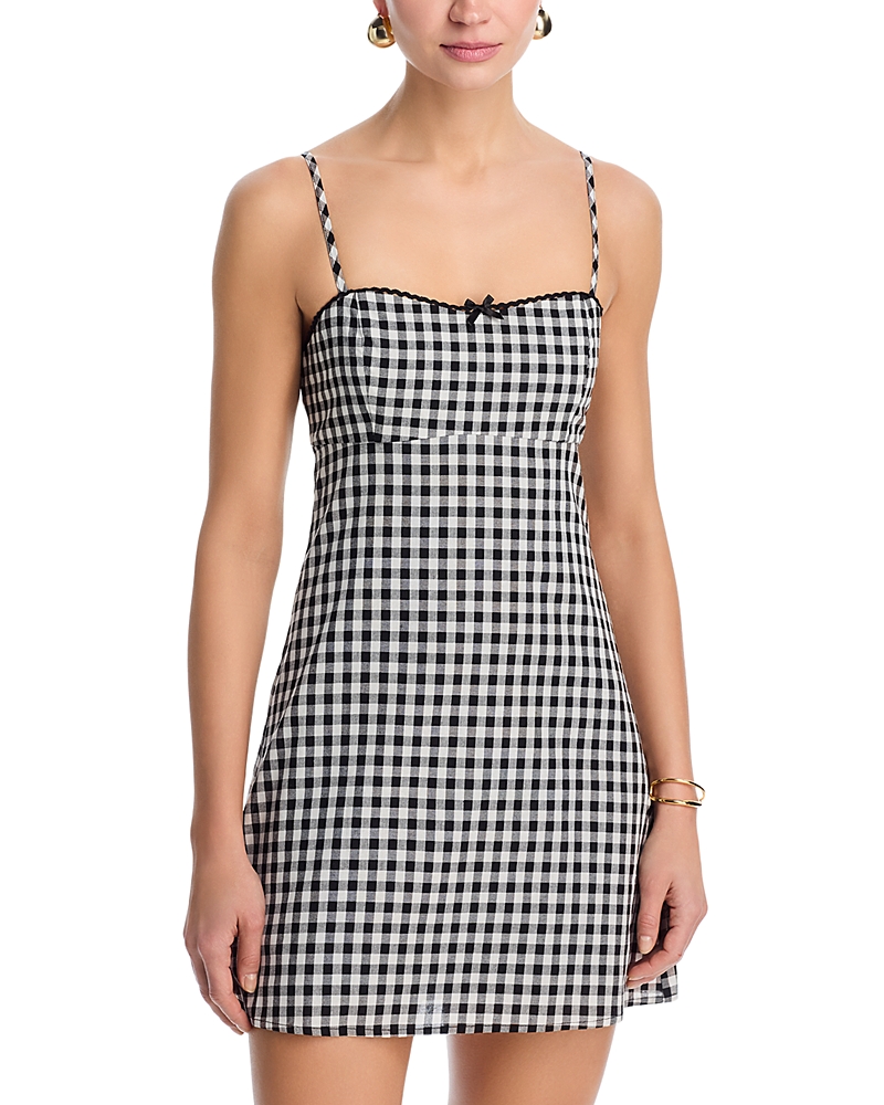 Aqua Gingham Mini Dress - Exclusive