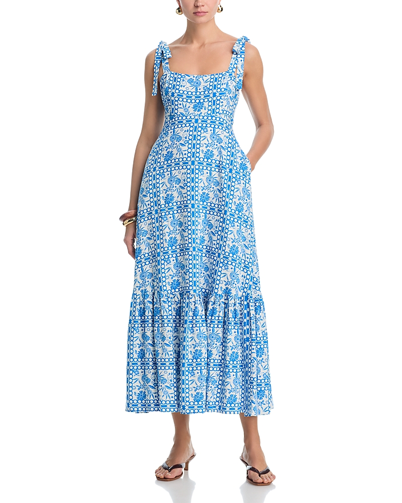 Aqua Tile Print Maxi Dress - Exclusive