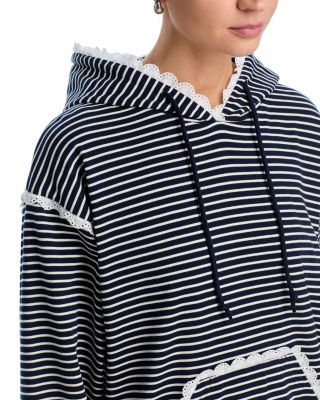 Stripe Eyelet Ruffle Sweatshirt - Exclusive