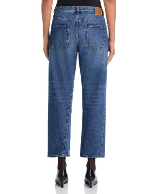 Twisted Seam Denim Jeans in Washed Blue