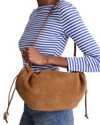 Camren Gathered Suede Shoulder Bag