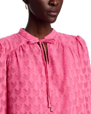 Three Quarter Sleeve Split Neck Blouse