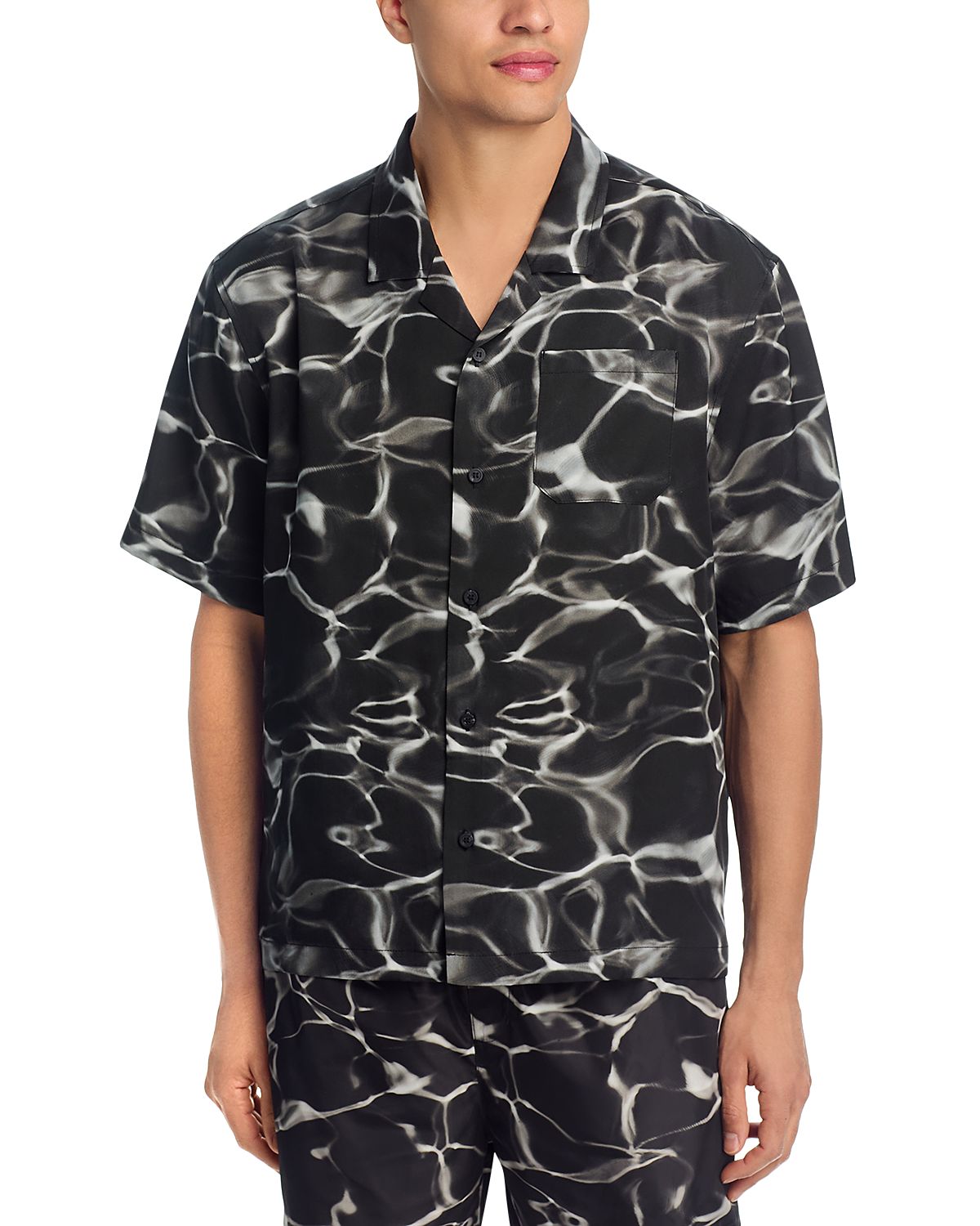 Stampd Black Water Camp Collar Shirt