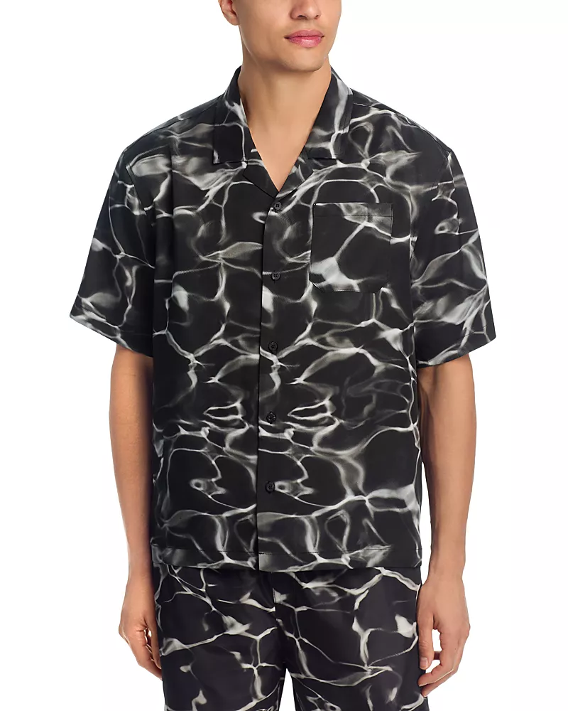 Stampd Black Water Camp Collar Shirt