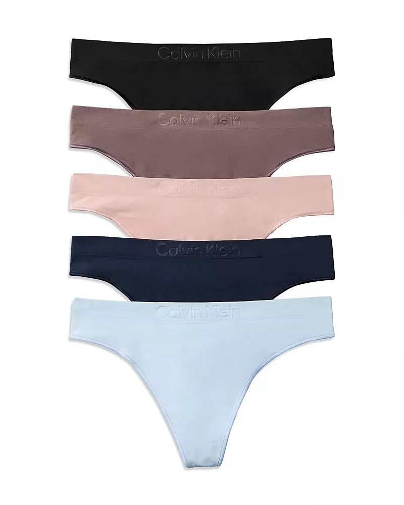 Calvin Klein Bonded Flex Seamless Thong, Pack of 5