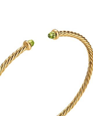 Micro Cablespira&reg; Flex Bracelet in 18K Yellow Gold with Peridot, 2.6mm 