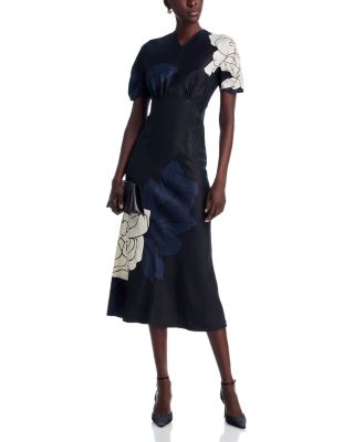 Eve Short Sleeve Gather Detail Midi Dress