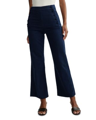 Karmine High Rise Refined Wide Leg Jeans in Bright Navy