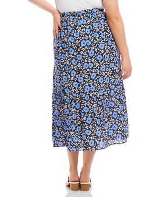Plus Size Front Slit Midi Skirt