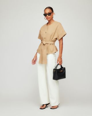 Kai Belted Button Up Top