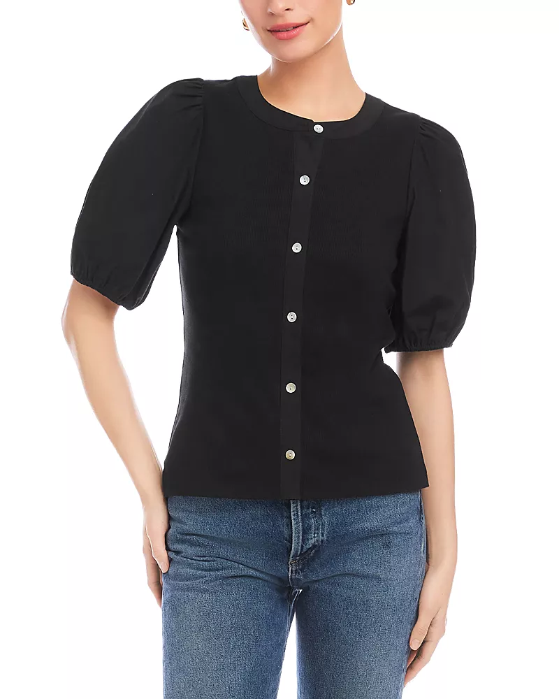 Fifteen Twenty Terryn Contrast Short Sleeve Top