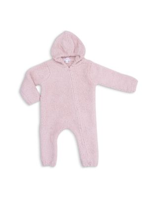 Girls' Chenille Striped Texture Hooded Jumpsuit - Baby