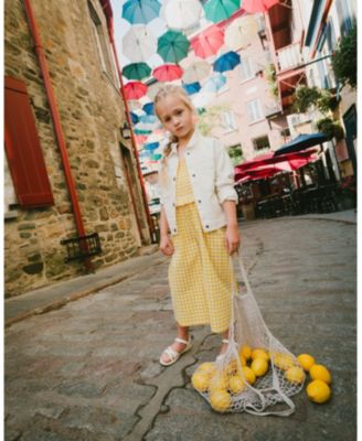 Girls' Capri Smocking Gingham Sleeveless Jumpsuit - Big Kid