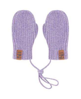  Girls' Rib Knit Mittens with Cord - Baby