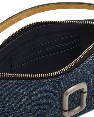 The Denim Suede Snapshot Convertible Shoulder Bag