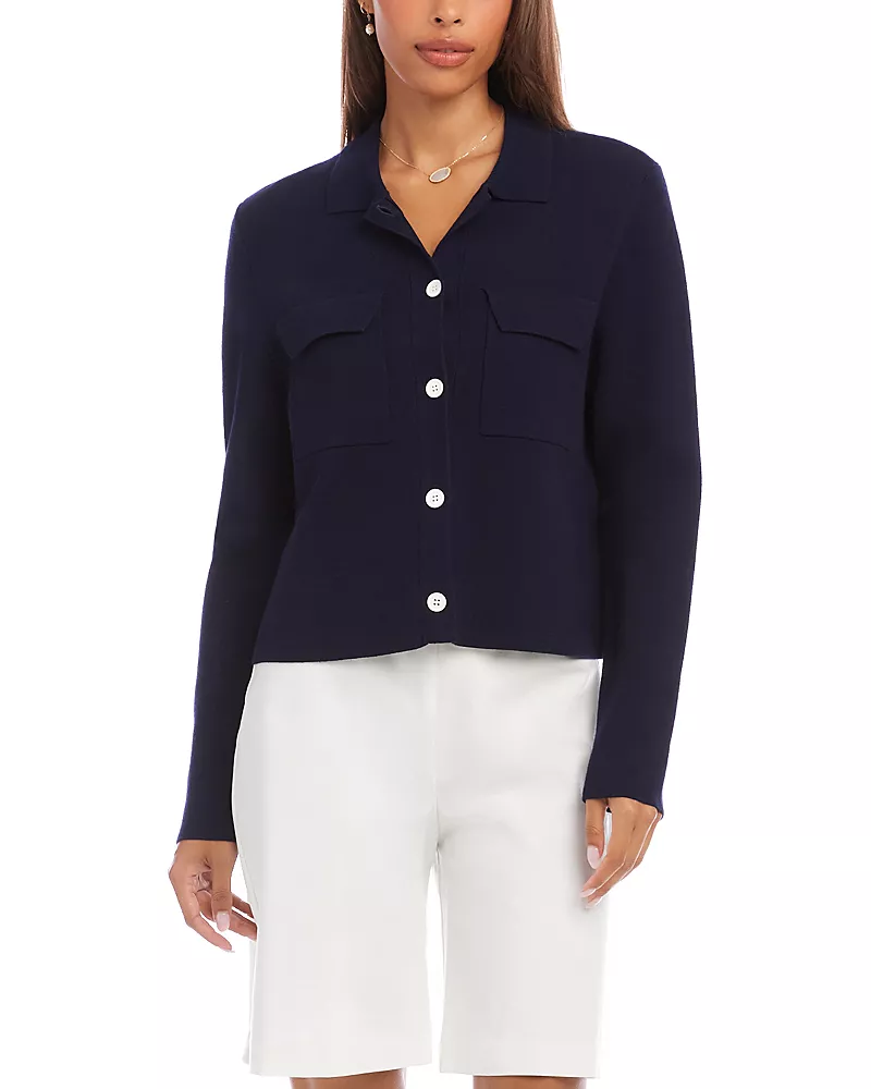 Karen Kane Collared Sweater Jacket