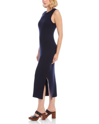 Ribbed Sleeveless Midi Column Dress	
