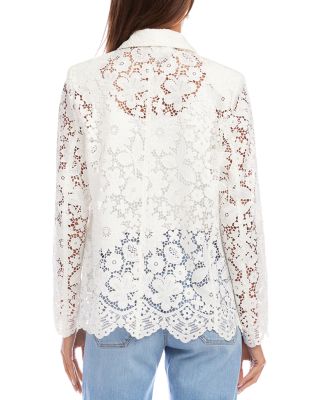 Floral Lace Scallop Edge Blazer