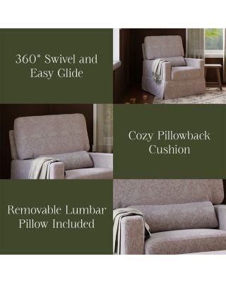 Crawford Pillowback Comfort Swivel Glider in Gingham