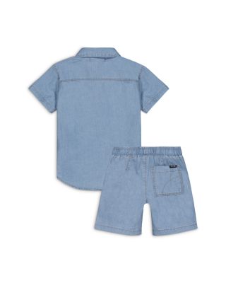 Boys' Short Sleeved Chambray Shirt & Shorts Set - Little Kid