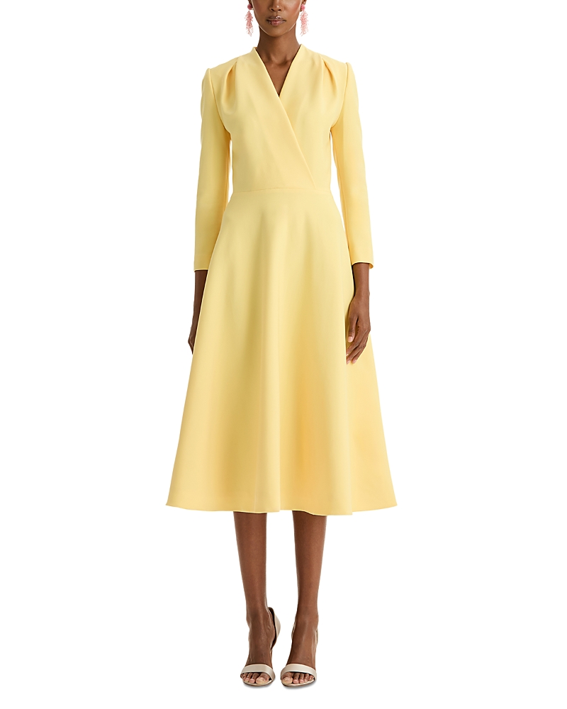 Oscar de la Renta Crossover Neck Day Dress