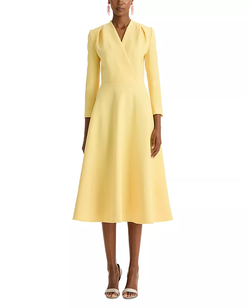 Oscar de la Renta Crossover Neck Day Dress