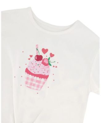 Girls' Organic Cotton Jersey Cupcake T-Shirt with Tie at Waist - Big Kid