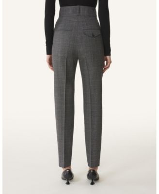 Prince Of Wales Wool Cigarette Pants