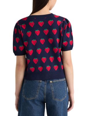 Puff Sleeve Jacquard Cardigan